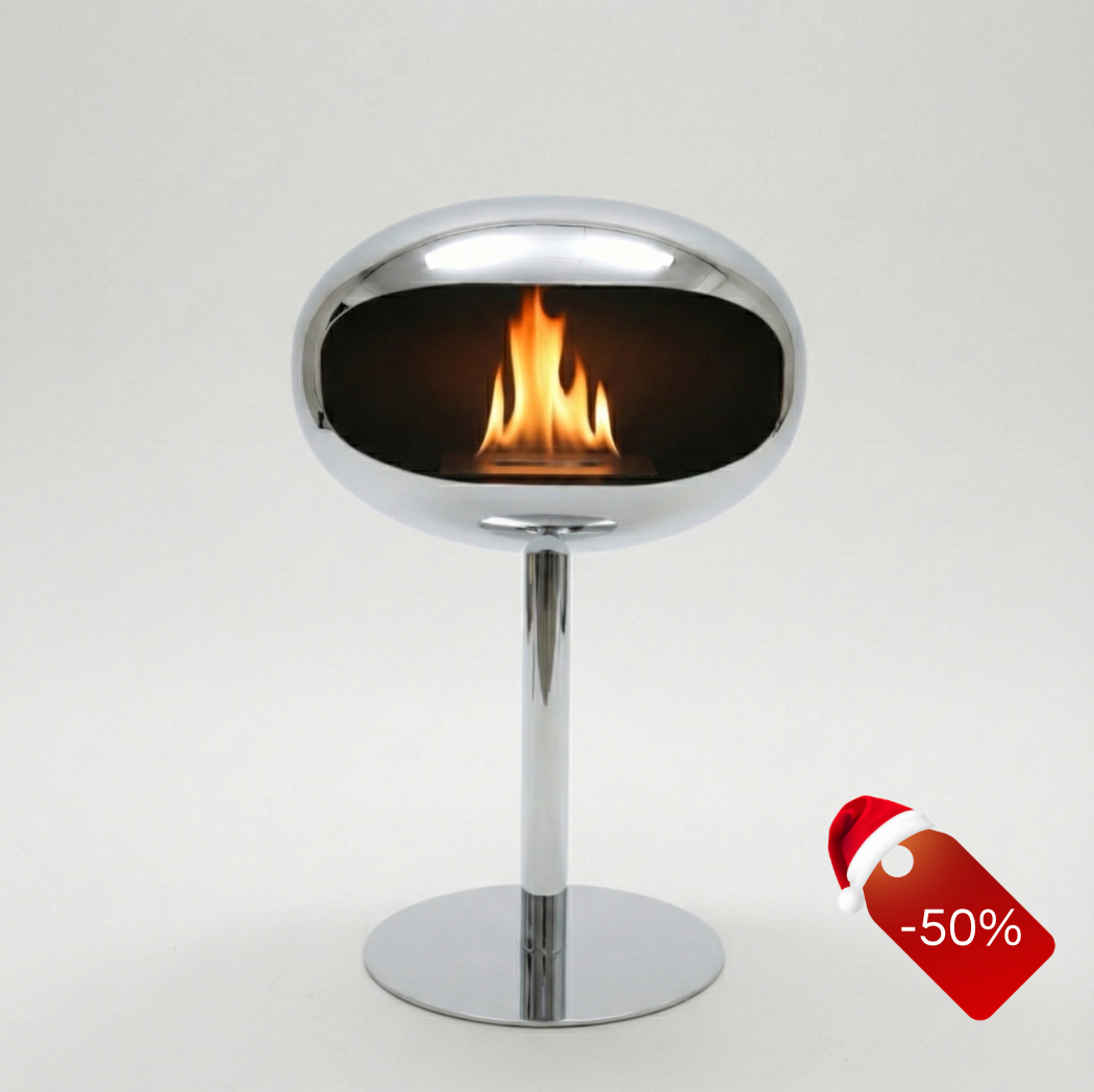 Cheminée Bio-Éthanol à poser chrome