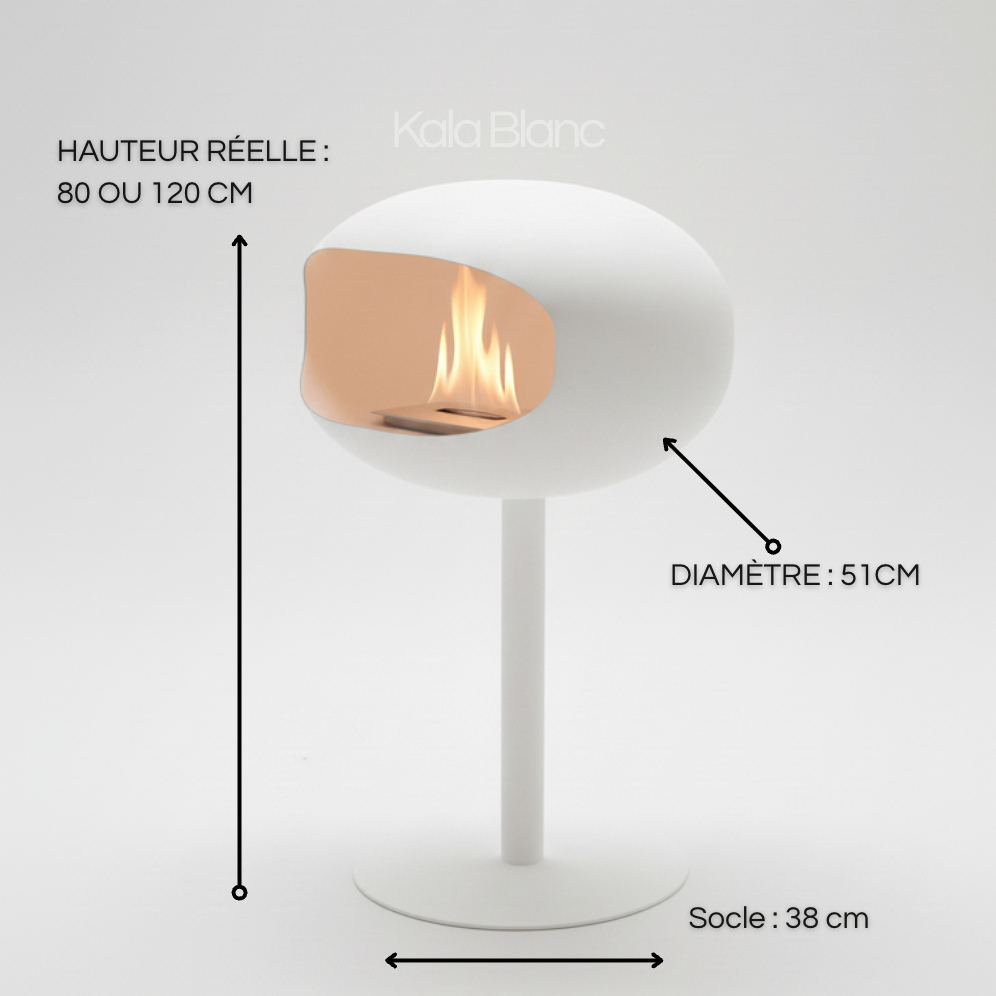 Cheminée Bio-Éthanol à poser blanche