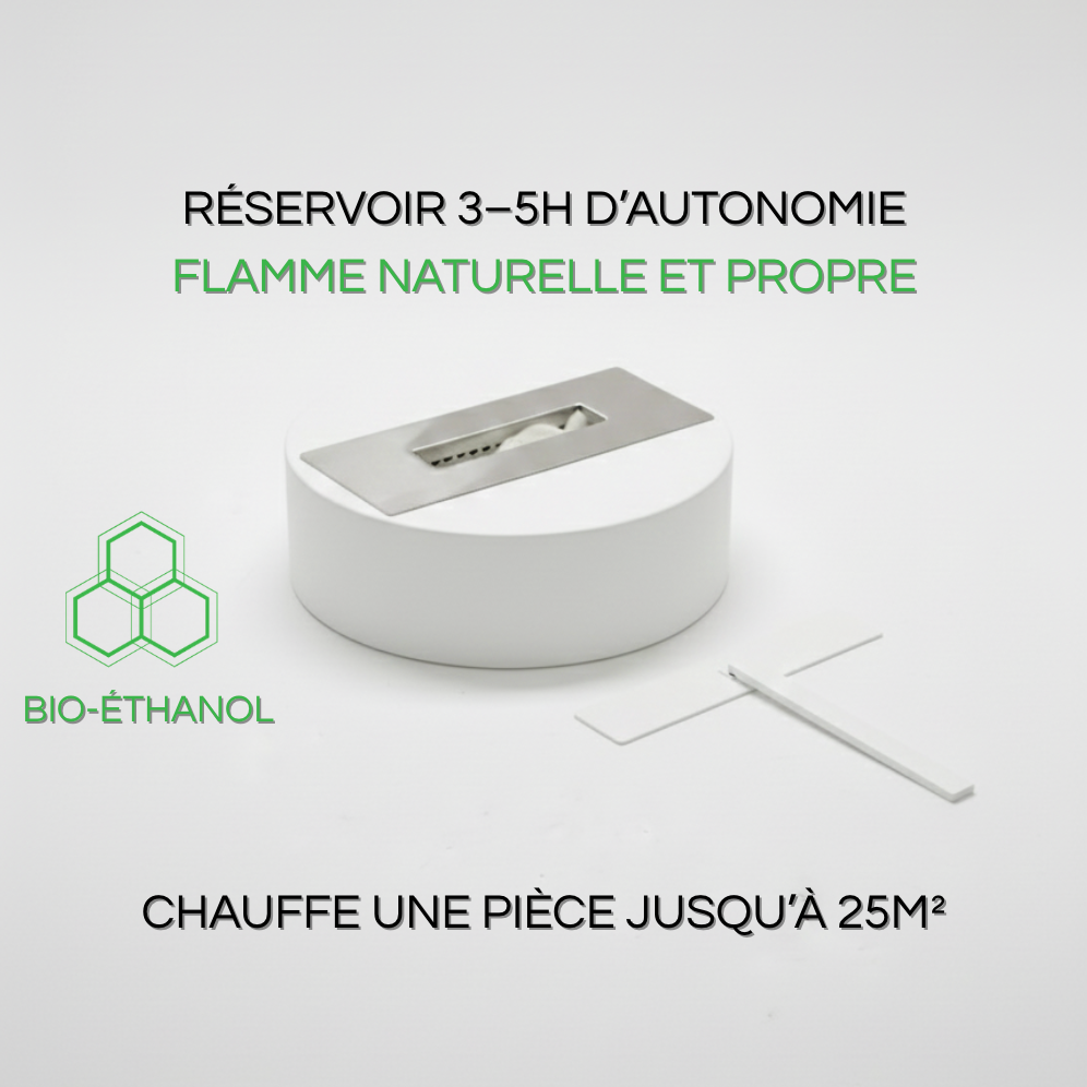 Cheminée Bio-Éthanol à poser blanche