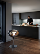 Cheminée Bio-Éthanol à poser chrome