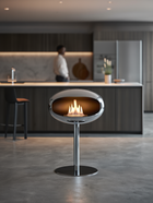 Cheminée Bio-Éthanol à poser chrome