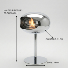 Cheminée Bio-Éthanol à poser chrome