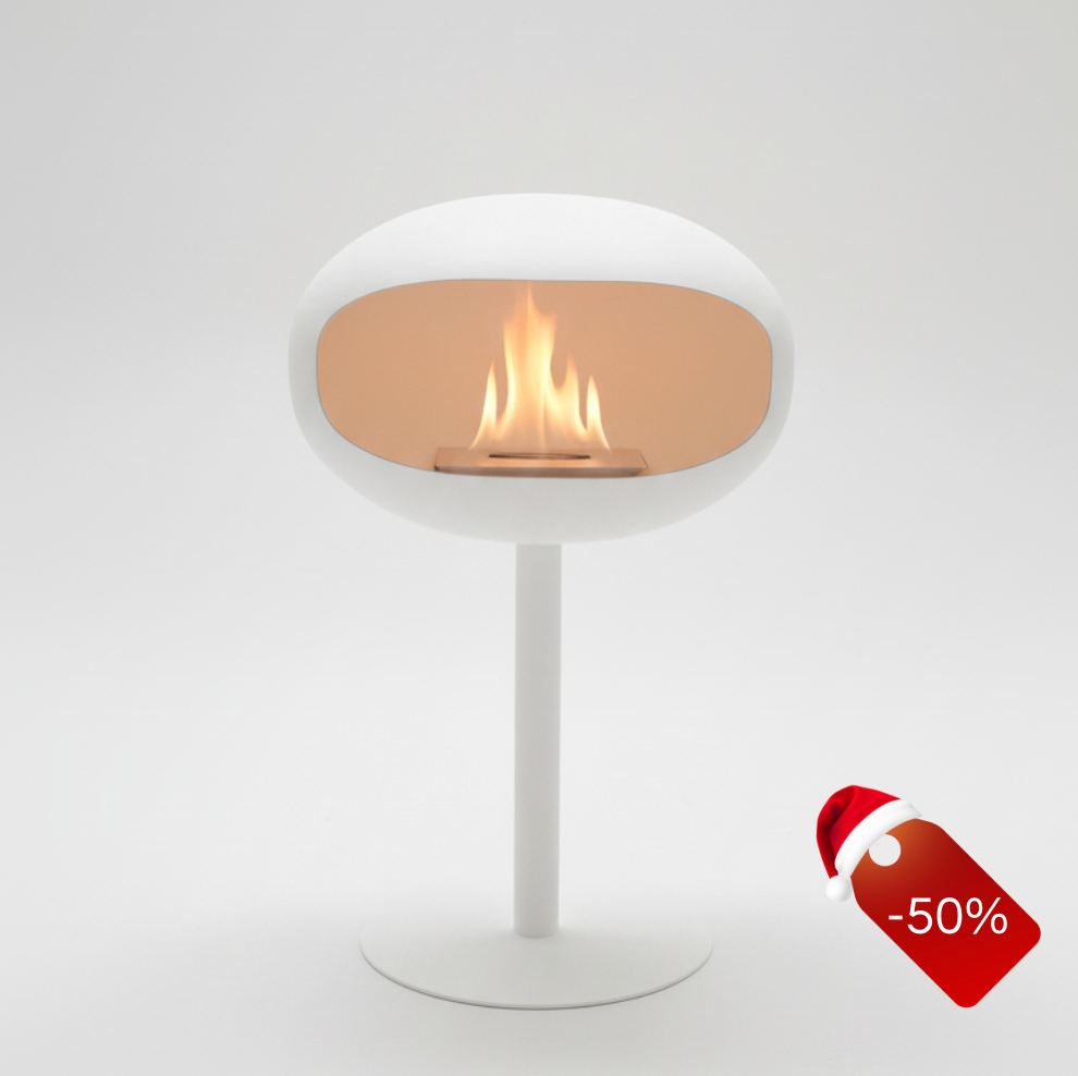 Cheminée Bio-Éthanol à poser blanche