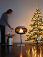 Cheminée Bio-Éthanol à poser chrome